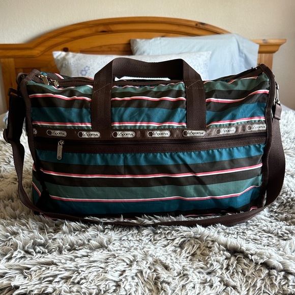 LeSportsac Multicolor Striped Duffel Bag - Picture 1 of 5